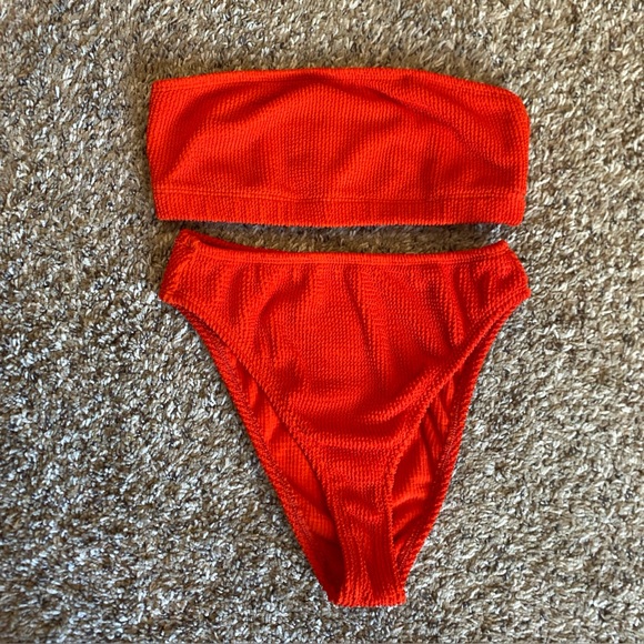Good American Other - Good American Crinkle Textured Bikini Red Size 1/2